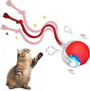 Interactive Rolling Cat Toy Ball, Chewie 360° Smart Automatic,Blue