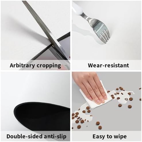 Traditional Multicolor Ornate Dog Food Mat Absorbent Bowl Mats No Stains Quick Dry Waterproof Pet Cat Placemats for Food and Water, 30x45cm