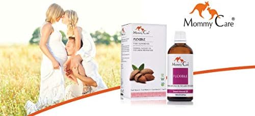 Mommy Care Perineal Massage Oil Labor Preparation, Flexible Perineal Massage Oil, Sweet Almond Oil for Pregnancy and Postpartum Recovery 100ml/3.38 fl.oz Organic All Natural