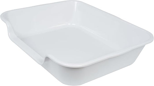 2 Pack of Extra Large Cat Litter Box (ABS Material), Low Entry Senior Litter Pen for Geriatric Kitty Big Cats, Jumbo Pet Safe Litter Boxes Tray for Indoor Pets Potty (Gray, 24" L x 20" W)