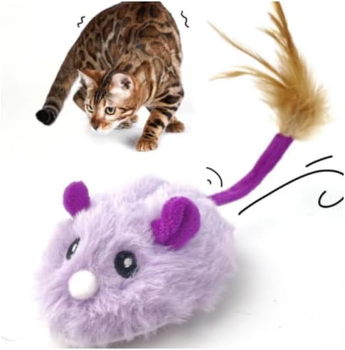 Smart Remote Control Cat Toy - Auto-Moving USB Rechargeable Mouse, Interactive Electric Toys for Indoor Cats & Kittens(Purple)