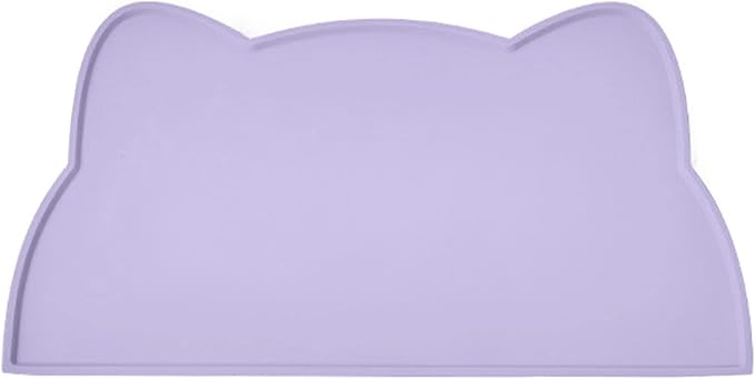 Cat Food Mat, Silicone Pet Feeding Mat for Floor Non-Slip Waterproof Dog Water Bowl Tray Cushion (17" x 10", Periwinkle Blue)