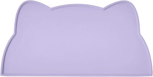 Cat Food Mat, Silicone Pet Feeding Mat for Floor Non-Slip Waterproof Dog Water Bowl Tray Cushion (20" x 12", Periwinkle Blue)