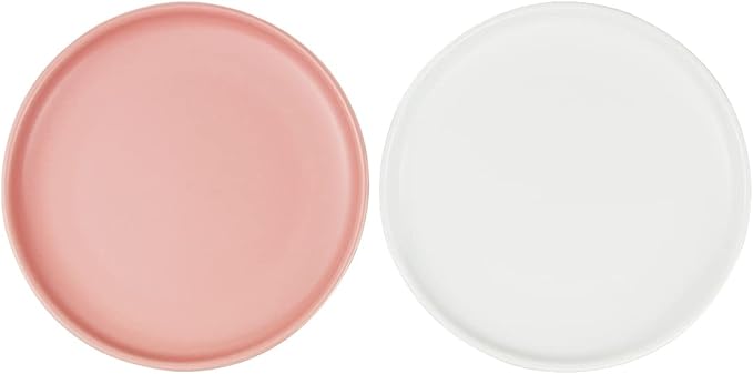 Ceramic Shallow Cat Dish 6 inch, Whisker Fatigue Free Cat Food Bowls, Wide and Small Pet Plate for Kitten and Kitty, Short Legged Munchkin Cat