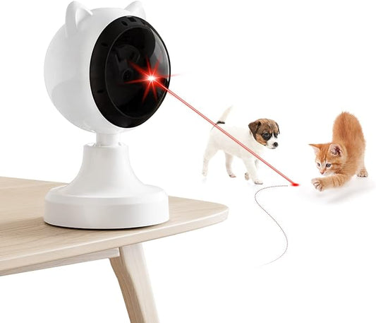 AAA AMUSANG Interactive Cat Toys for Indoor Cats, Cat Laser Toy Automatic for Bored Cats, Dual Mode, Auto On/Off, Adjustable Ranges, Type-C Rechargeable