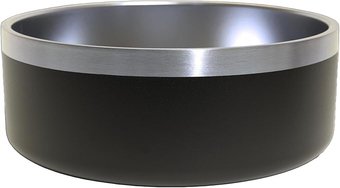 Custom Dog Bowl with Paws and Name - Engraved, Nonslip, Personalized, Custom Cat Bowl, 304 Stainless Steel, Feeding, Pet Supplies (Black, Medium -32oz)