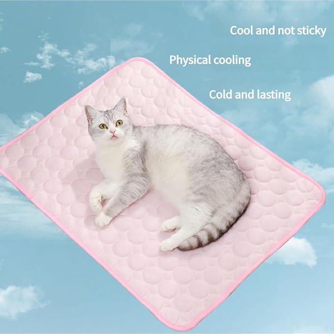 Kittra Cooling Mat for Cats Dogs, 3 Layer System Instant Cool Non Slip Kittra Pad, Washable Cooling Bed for Cats, Protect Your Cat from Silent Heat Danger (Gray,XL: 40" x 30")