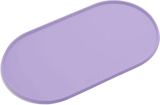 Wild One - Dog & Cat Placemat for Food & Water - Silicone, Non-Slip, Non-Toxic - Great for Travel - Standard (Lilac)