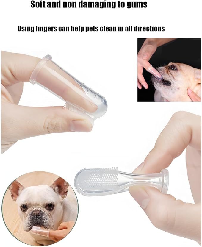 6Pack Dog Toothbrush,360º Dog Tooth Brushing Kit, Cat Toothbrush, Teeth Cleaning, Finger Brush