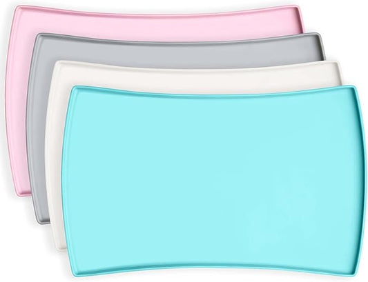 CatGuru Cat Food Mat, Small & Large Pet Feeding Mat, 100% Waterproof Cat Placemat for Food and Water, Non-Slip Silicone Mats for Cats Bowls or Water Fountain (Large, Aruba)