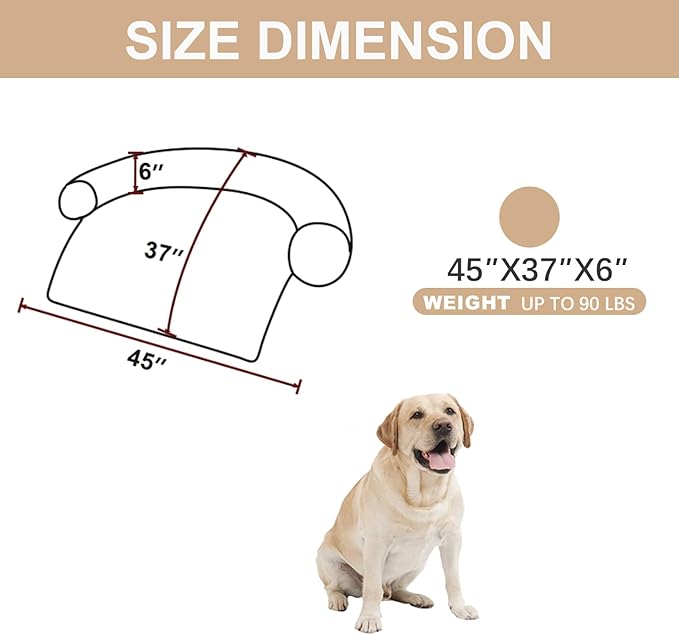 Tinaco Luxurious Calming Dogs/Cats Bed Mats, Dog Pad Washable Removable Couch Cover, Plush Long Fur Mat for Pets, Waterproof Lining, Perfect for Small, Medium and Large Dogs and Cats (Beige, 45"x37")