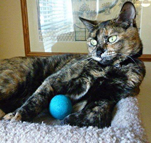 Felt Wool Ball and Mouse Toys for Cats and Kittens, Adorable Colorful Soft Quiet Fabric Balls, Without Catnip, Handmade - for Cat Lovers, 2 Mice 3 Balls