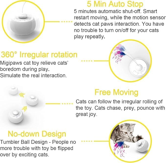 Migipaws Feather+Worm*2+Ribbon+Butterfly Replacement, Butterfly Cat Toy Refills