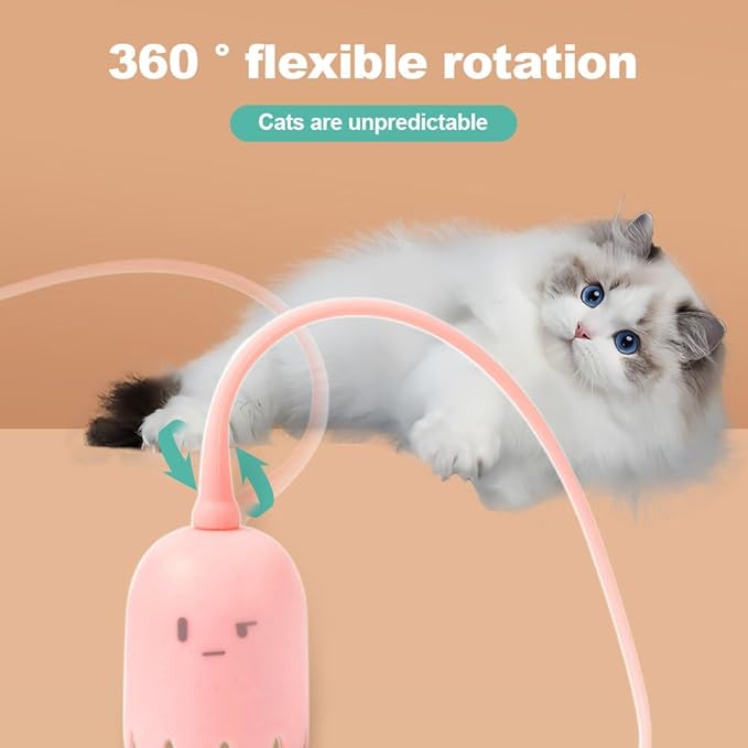Indoor Cat Toys, Most High-Tech Electric Cat Toy, Interactive Cat Toy Cat Wand Toy for Indoor Cats, Rechargeable Automatic Cat Interactive Toy for Bored Indoor Adult Cats (Green)