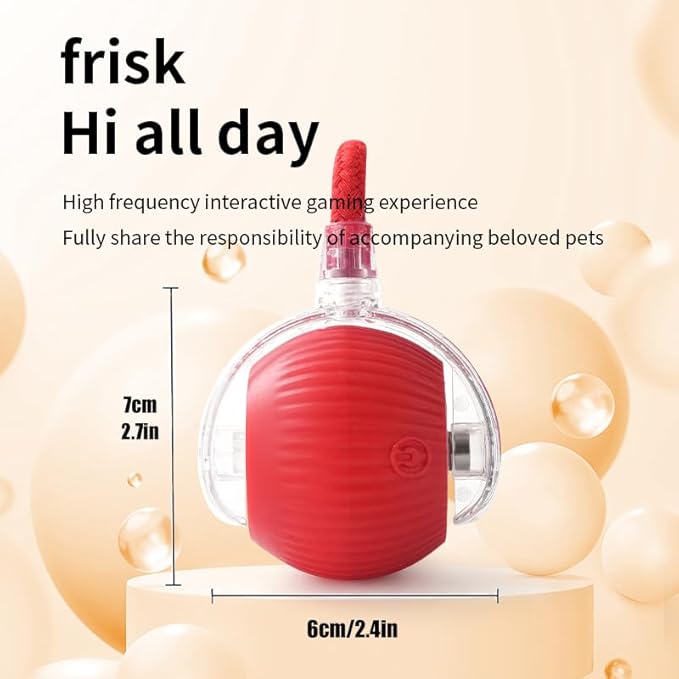 Marchul Interactive Cat Toys Ball, Automatic Moving Cat Toy for Bored Indoor Cats, Active Rolling Ball for Dogs, 360° Smart Pet Toy Fast Rolling on Carpet (Red)
