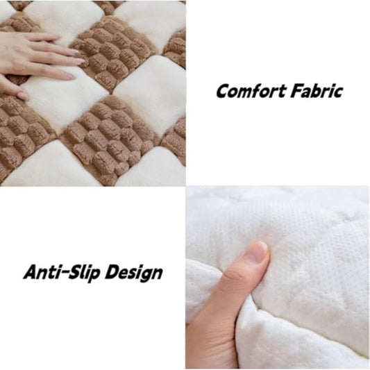 Funny Cat Mat, Washable Pet Bed, Anti-Slip Dog Bed, Pet Friendly Sofa Cover for Large Dogs (Brown, 70x210 cm/28 * 83in)