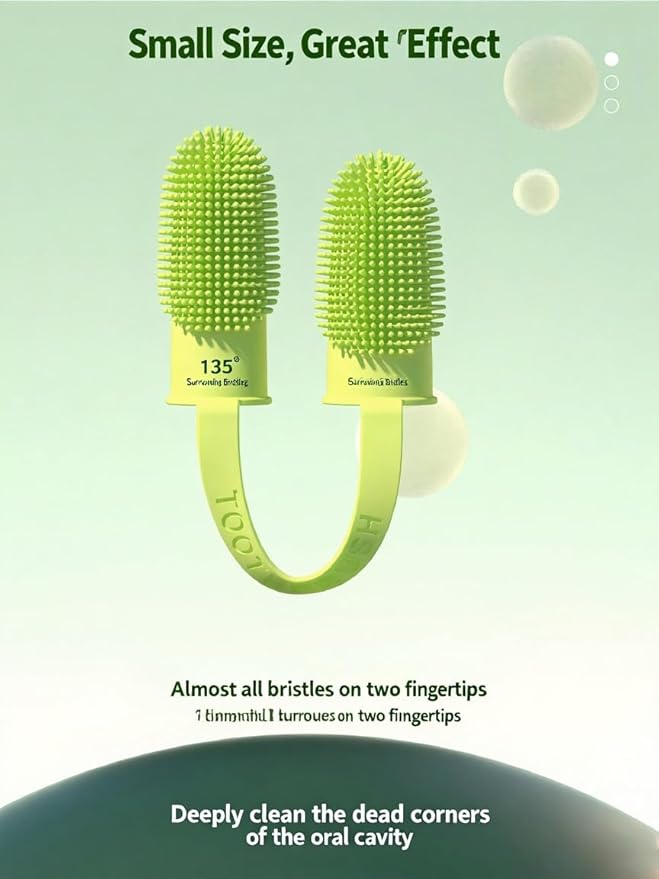 Pet Toothbrush, Dog Teeth Cleaning, Dog Finger Toothbrush,Double Ended