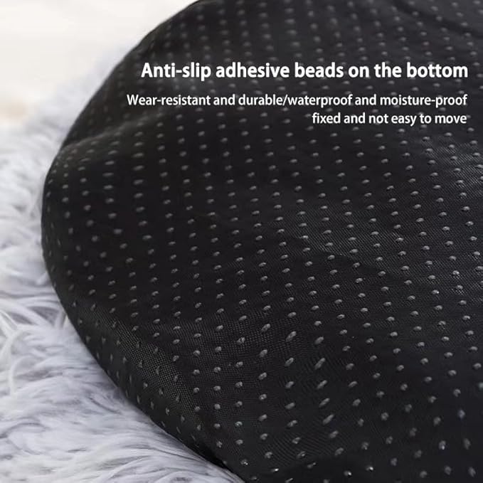 Cat Beds for Indoor Cats, Dog Bed, Cat Bed, Machine Washable, Fluffy Round Pet Bed Non-Slip, Autumn and Winter Warmth, Cuddler Cushion Self Warming (Plaid Dark Blue, 24inch)