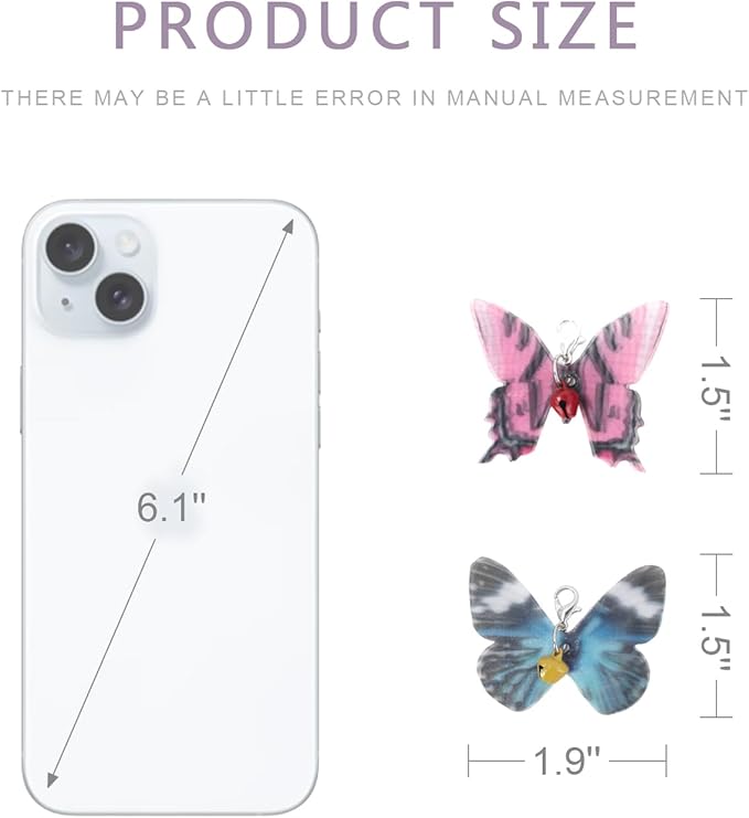 SONGWAY Cat Butterfly Toy Replacement - 10 Pieces Mini Butterfly Cat Toys Replacement, Teaser Wand Toy Attachments, Insect Cat Toys Accessories Parts