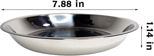 kathson Stainless Steel Whisker Relief Cat Bowl, 4 pcs Shallow and Wide Bowls, Pet Cat & Dog Feeding Large Dishes Fits with Elevated Stands Pet Bowl Stand (7.88 Inch Dia.)