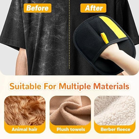 2Pcs Electrostatic Gloves Pet Hair Removal, Pet Hair Remover Glove, Washable Reusable Dogs Cats Hair Gloves for Furniture Bed Sheets Couch Clothes Carpet Car