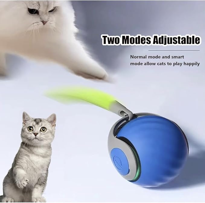Speediest Tail 2.0 Cat Toy,Interactive CatToy,CatToys for Indoor Cats,Chewie Viral Cat Ball,Adjustable Sports Rolling Toy,Electric Rolling Ball Christmas Birthday Gift for Pets