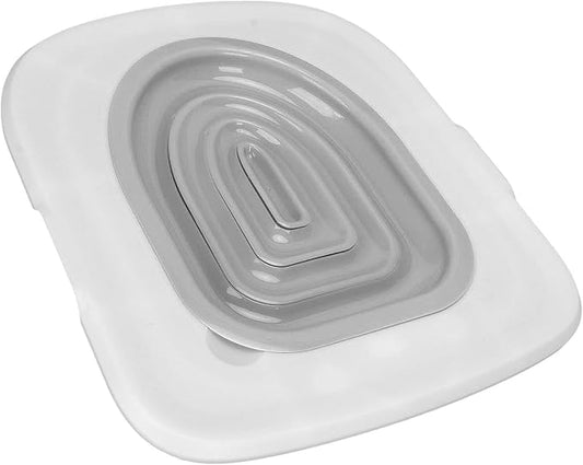 Cat Toilet Training Kit, Reusable Universal Cats Potty Toilet Trainer System, Teach Kitty How to Use Toilet Bowl, Professional Cat Urinal Seat Trainer for Home (White Tray, 1 Gray Inner Support)