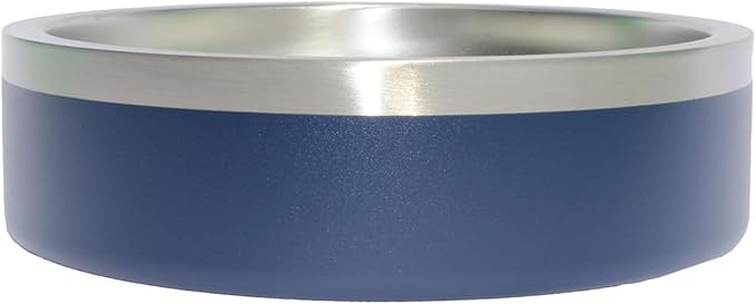 Custom Dog Bowl with Large Name - 304 Stainless Steel, Personalized Engraved, Nonslip, Custom Cat Bowl, Feeder, Pet Supplies, Food (Navy, Small -18oz)