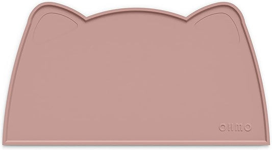 OHMO - Cat Food Mat, Silicone Pet Feeding Mat for Floor Non-Skid Waterproof Dog Water Bowl Tray, Easy to Clean Pet Placemat(Rose, 20 * 12")
