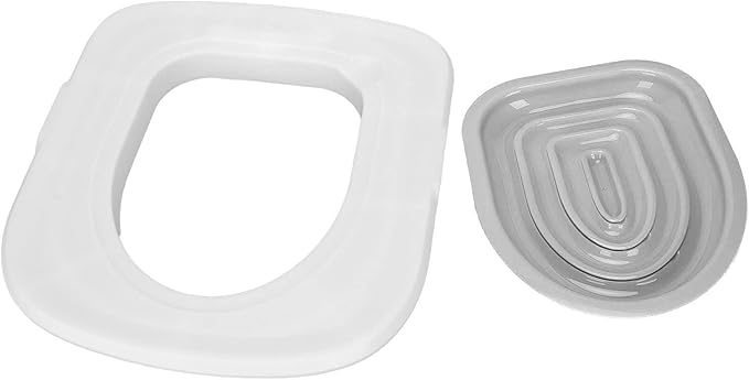 Ejoyous Cat Toilet Training Kit, Reusable Cat Toilet Trainer for Pet Cleaning, Universal Potty Training Toilet System Train Cat to Use Toilet (White Tray, 1 Gray Inner Support)