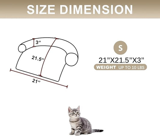 Calming Dogs/Cats Bed Mats, Dog Pad Washable Removable Couch Cover, Plush Long Fur Mat for Pets, Waterproof Lining, Perfect for Small, Medium and Large Dogs and Cats (Gradient Brown, 21"x21")