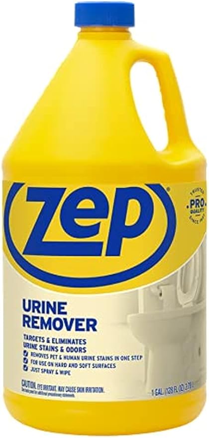 Zep Urine Remover 128 Ounces (Case of 4) ZUURMV128 Targets and Eliminates Urine Odors and Stains