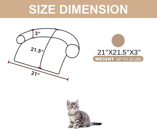 Tinaco Luxurious Calming Dogs/Cats Bed Mats, Dog Pad Washable Removable Couch Cover, Plush Long Fur Mat for Pets, Waterproof Lining, Perfect for Small, Medium and Large Dogs and Cats (Beige, 21"x21")