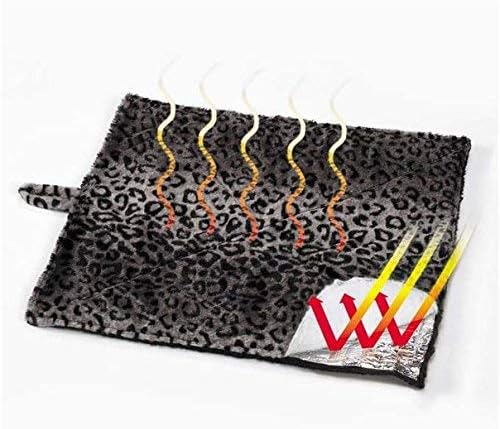 Prairie Horse Supply Quality Thermal Cat Mat and Free Cat Toy (Grey Leopard) (3 Mats) Cozy Self Heating Warming Kitty Kitten Puppy Small Dog Bed, Reversible Washable Pad, No Electricity