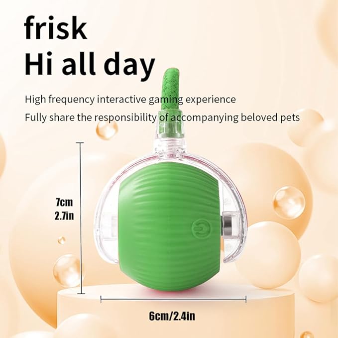 Marchul Interactive Cat Toys Ball, Automatic Moving Cat Toy for Bored Indoor Cats, Active Rolling Ball for Dogs, 360° Smart Pet Toy Fast Rolling on Carpet (Green)