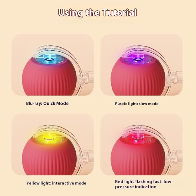 Interactive Cat Ball Toys for Indoor Cats,The 3rd Generation Agile Moving Cat Ball with Elastic Mesh Tail,Automatic Kitten Toys for Bored Indoor Adult Cats,Motion Activated (1pcs of Pack)