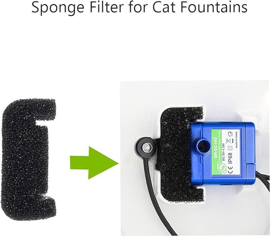 8Pack Cat Fountain Filter Sponges for Stainless Steel Fountains Replacement Foam Pre-Filter Sponges for Pet Dog Automatic Water Dispenser,U Shape