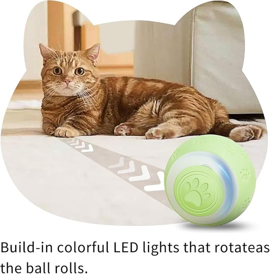SEALON Electric Interactive Cat Toy Ball,Indoor Cat Play Ball, Suitable for Cats Over 6 Months for Exercise, Weight Loss, and Fun(Green)