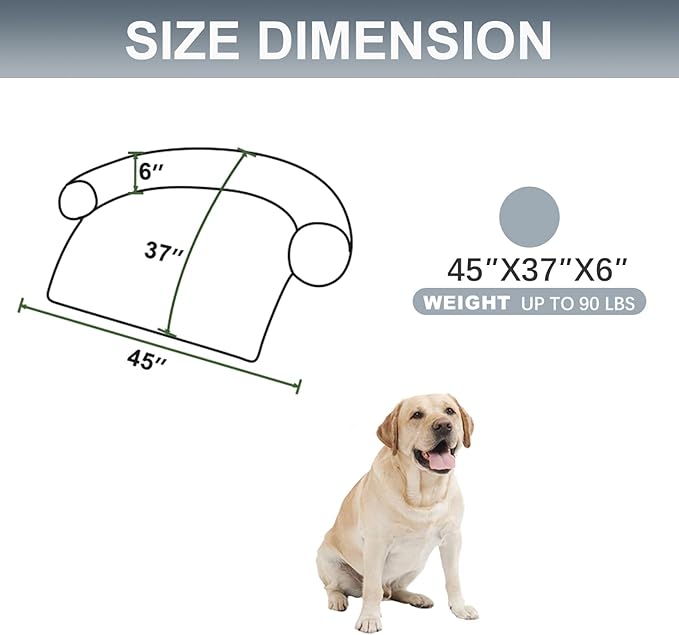 Calming Dogs/Cats Bed Mats, Dog Pad Washable Removable Couch Cover, Plush Long Fur Mat for Pets, Waterproof Lining, Perfect for Small, Medium and Large Dogs and Cats (Gradient Gray, 45"x37")