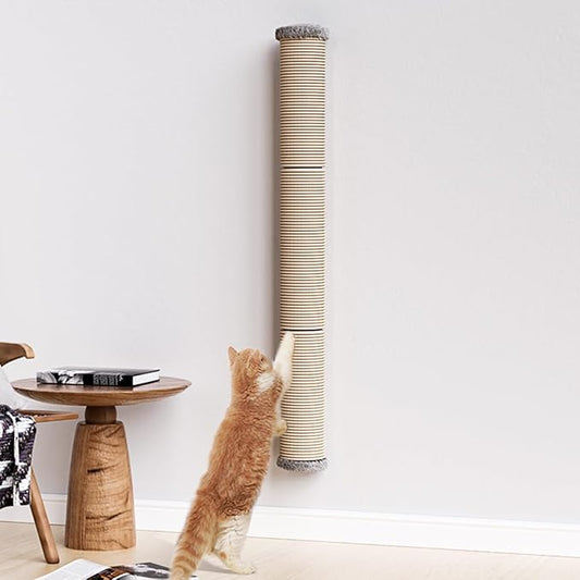 40" Wall Mounted Cat Scratcher, Sisal Scratching Post,Furniture for Indoor Cats, Tall and Sturdy Cat Climbing Pole for Large Cats
