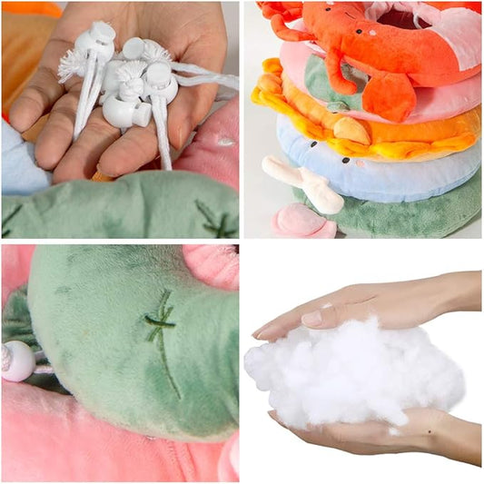 Adjustable Cat Recovery Collar Soft,Cute Pet E-Collar Neck Cone After Surgery Wound Healing Protective Cone Fit for Kitties, Small Dogs(ELC05-lobster-s)