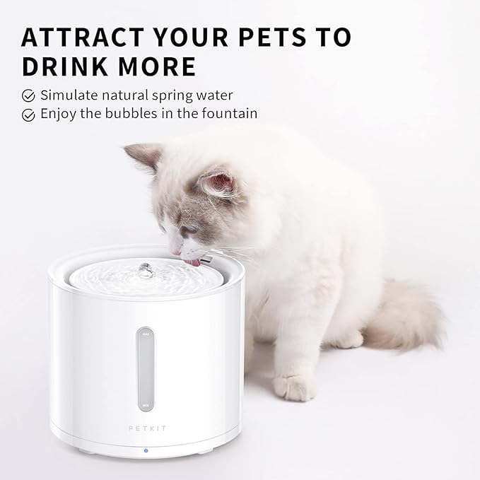 PETKIT EVERSWEET Solo 2 Cat Water Fountain with Wireless Pump, Ultra Quiet 70oz/2L Pet Water Fountain for Cats and Dogs Inside, 3 Working Modes, Visualization Window, App Control