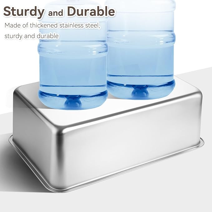 GOLDENKEY 2 Pack 23.6"x 15.7"x 8" Extra Deep & Large Stainless Steel Cat Litter Box with High Sides,XXL Metal Litter Box for Big Cat,Non Stick Odorless Easy to Clean