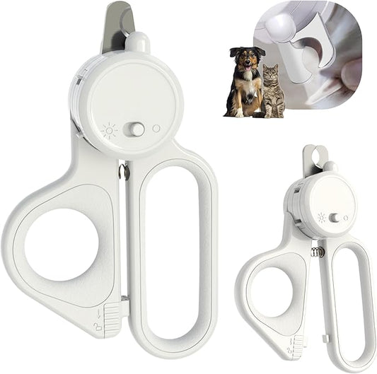 Professional Dog and Cat Nail Clippers with Lights to Illuminate Nails or Blood Lines for Safe Trimming,Sharp Stainless Steel Pet Nail Trimmers with Safety Guard to Avoid Overcutting for Small Animals