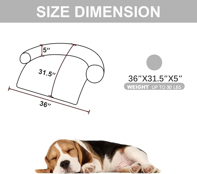 Calming Dogs/Cats Bed Mats, Dog Pad Washable Removable Couch Cover, Plush Long Fur Mat for Pets, Waterproof Lining, Perfect for Small, Medium and Large Dogs and Cats (Light Gray, 36"x31")