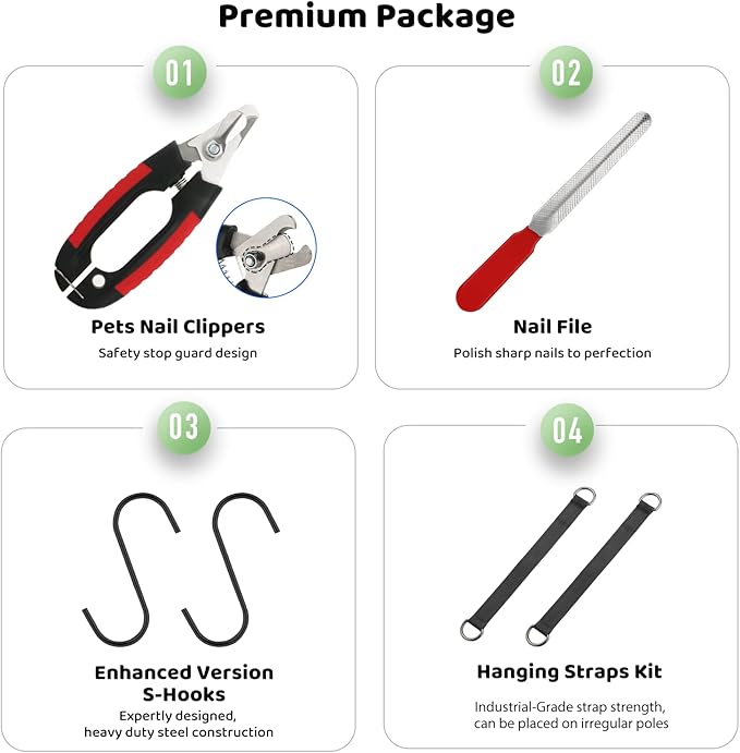 Guzekier Pet Hammock Harness for Cats & Dogs, Sling for Grooming, Restraint Bag with Nail Clippers/Trimmer, Comb, Ear/Eye Care