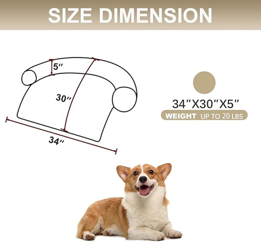 Calming Dogs/Cats Bed Mats, Dog Pad Washable Removable Couch Cover, Plush Long Fur Mat for Pets, Waterproof Lining, Perfect for Small, Medium and Large Dogs and Cats (Gradient Brown, 34"x30")