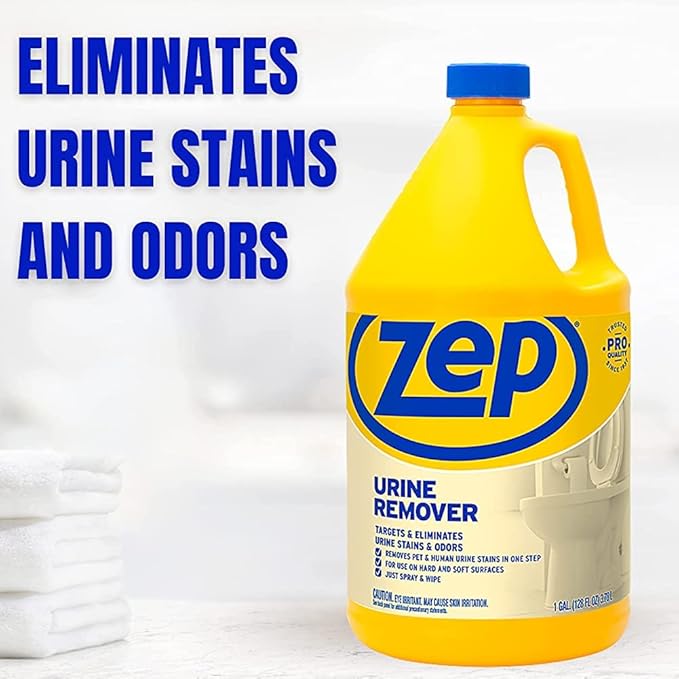 Zep Urine Remover 128 Ounces (Case of 4) ZUURMV128 Targets and Eliminates Urine Odors and Stains