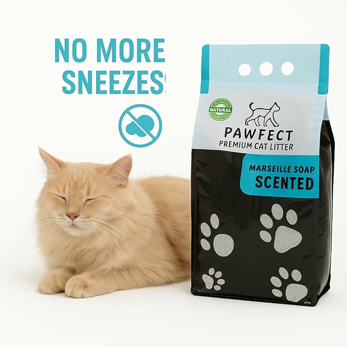 Marseille Soap Scented Clumping Cat Litter - 17.2 lb / 9L, Dust-Free,Odor Control