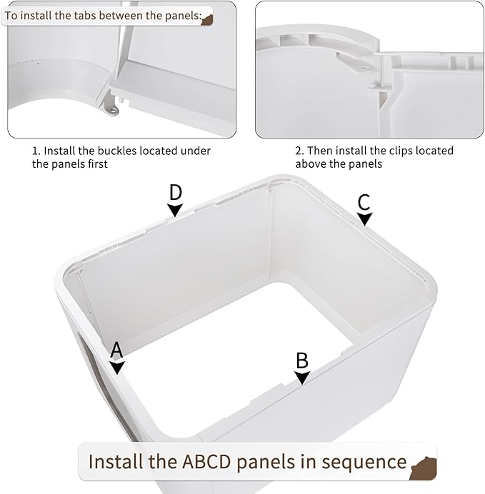 RIZZARI Stainless Steel Cat Box: Enclosed Design with High Walls - Light Gray - Large Litter Pan for Odor Control Indoors